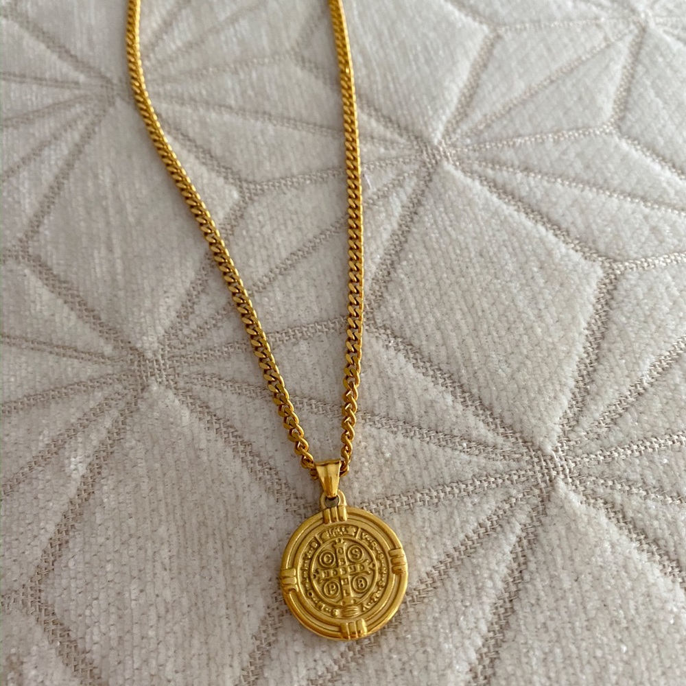 St Benedict Medallion Coin Necklace - Picture 4 of 4